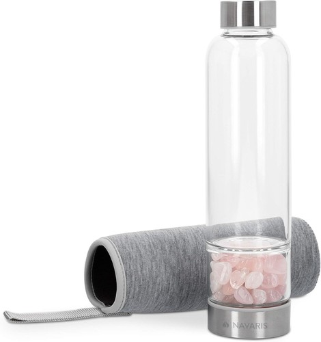 Wasserflasche rosenquarz mit - wasserflasche,