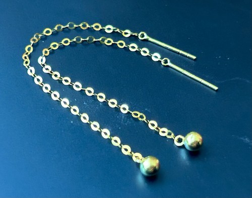 18k gold durchziehende ohringe - gold,