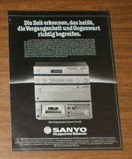 Seltene Werbung vintage SANYO PLUS 20 Mini Komponenten System HiFi Anlage 1980
