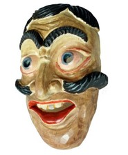 Fasnacht Maske Kindermaske Krampusmaske Wandmaske handgeschnitzte Holzmaske 25cm