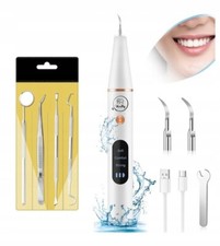Ultraschall-Zahnreiniger mit LED, 3 Modi, Zahnstein-Entfernung, Edelstahl-Set