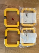 4 Paar Hewi Türdrücker, rapsgelb, 23mm Durchmesser, neu, Oringinalverpackt