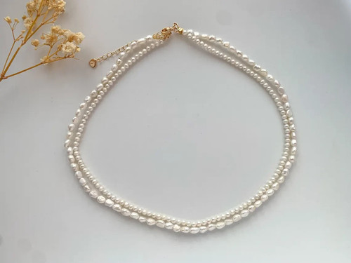 Doppelte perlenkette damen - doppelte,