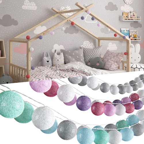Lichterkette cotton balls - cotton,