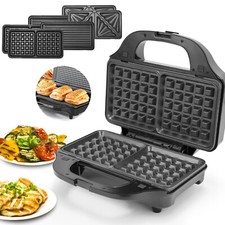 3-in-1 Sandwich maker set fur Toaster Waffeleisen Toast Grill Panini Presse
