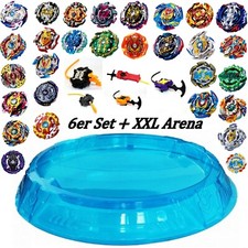 6er Burst SET +Arena 45cm KREISEL FÜR BEYBLADE Burst Evolution Rise Arena