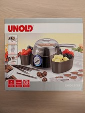 Unold 48967 Chocolatier Schoko Fondue mit 12 Pralinen Gießformen für Weihnachten