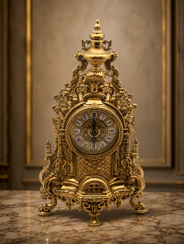 Edle kaminuhr barock messing - kaminuhr,