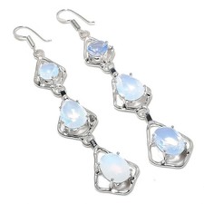 Feueropal Edelstein handgefertigt 925 Sterlingsilber Schmuck Ohrring Größe 3 ...