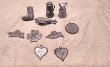 ALT CHRISTBAUMSCHMUCK NEUJAHRS  SCHMUCK ZINNGIESSEN ZINN UHRALT