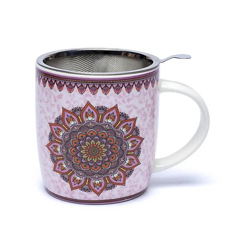 Teetasse mit sieb mandala lila - mandala,