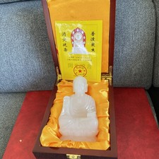 Jade weiß Buddha Figur H