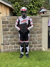 Held Motorradkombi schwarz, weiß, rot (auch einzeln) Textilteile