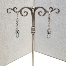 Jugendstil Opal Ohrringe Opalschmuck Nostalgie Vintage Retro Silber 925/- antik