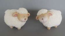 Schaf Schafe 2 Stück mit Fell  ca. 13 cm hoch Figur Dekoration Verarbeitung N6