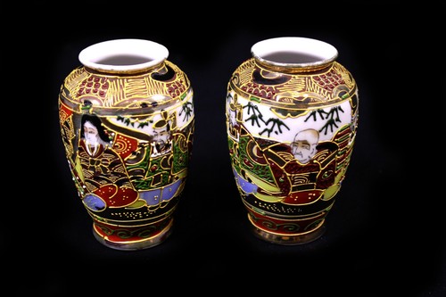 Kleine bemalte satsuma vase - 2,