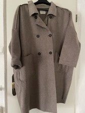 Gioya toller Oversize Mantel Taupe Wollgemisch Made in Italy etwa 42