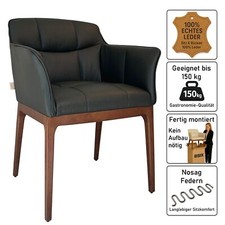 SIX Echtleder Esszimmerstuhl