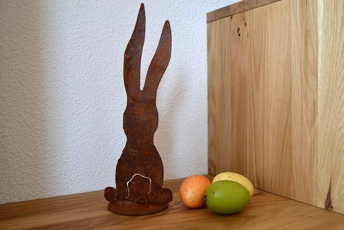 Hase auf platte - platte, deko