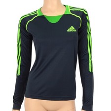 Adidas Damen Longsleeve Laufshirt langarm Running Shirt Sport Top blau grün Neon