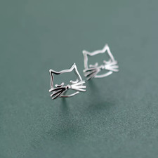 Katze ohrstecker sterling - katze,