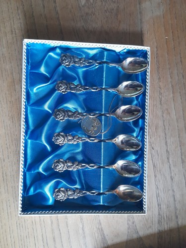 Versilberte mokkalöffel - 6x,