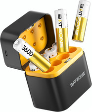 8 Pack AA Wiederaufladbare Lithium Akkus Mit Ladegerät, 3600Mwh Hohe Kapazität 1