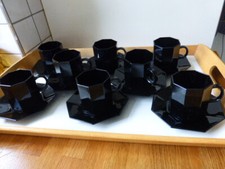 Kaffeetassen & Untertasse ARCOROC Octime Luminarc schwarz achteckig