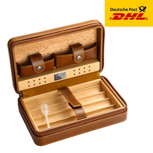 Tragbare leder zedernhumidor - tragbare,