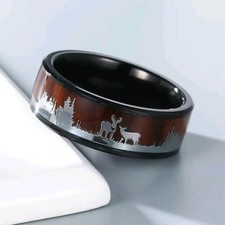 Edelstahlring Hirsch Rotwild