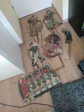 6 alte handbemalte Schattenspielfiguren  schöne Qualität