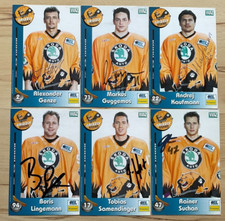 6 original signierte Autogrammkarten Ak Grizzly Adams EHC Wolfsburg Eishockey