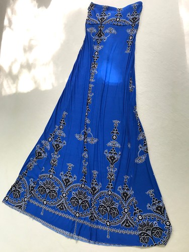 Trägerloses abendkleid blau - trägerloses,