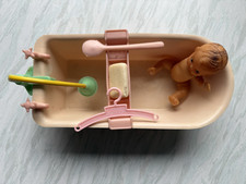 Vintage Babywanne mit Zubehör + Puppe Japan 1960s Tudor Rose Co-Ma Italy