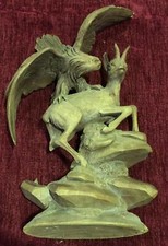 Holzschnitzerei Adler und Ziegenbock  ca. 20 x 9 cm und 35 cm hoch