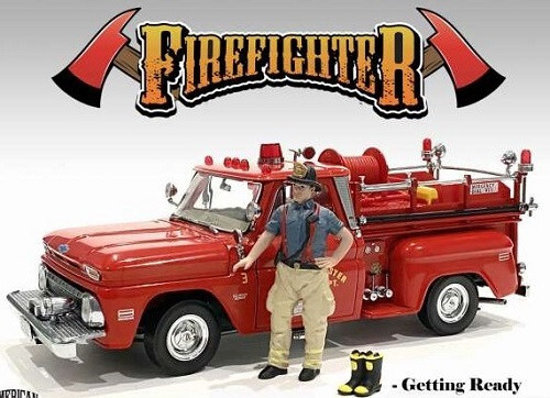Firefighter getting ready - getting,