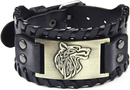 Schwarz breit leder - schwarz, armband