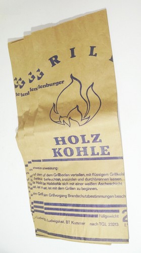 Ddr papiertüte holzkohle - ddr,