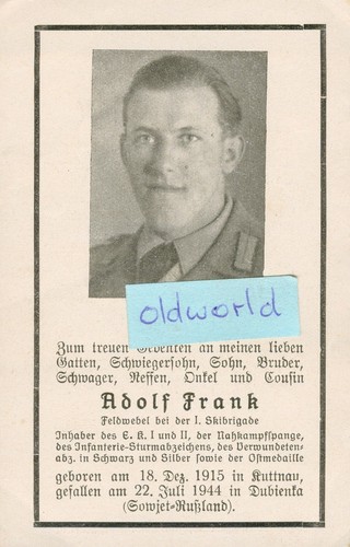 Wk2 sterbebild deathcard - wk2,