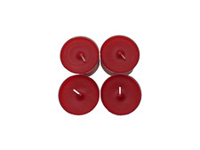 4 Maxi Teelichter Rot Rubin transparente Hülle Acryl Cup 10h Brenndauer Wenzel