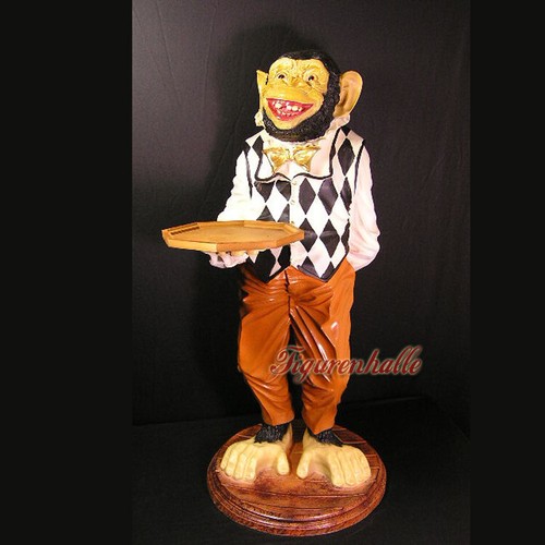 Affe butler figur statue - figur,