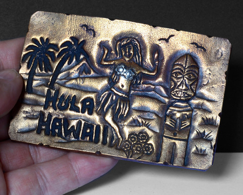 Vintage hula hawaii metall - "hula, hawaii"