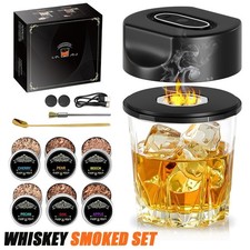 Elektrisches Whisky Smoker Set, Cocktail Smoker Kit mit 6 Holzspänen, Kein Butan