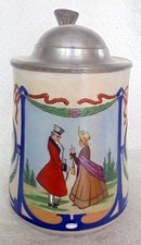 ALT Humpen Bierkrug Jugendstil Biedermeier Paar um 1900 Krug Zinn Sammelkrüge