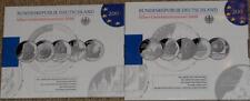 10 Stück 10 Euro Silber-Gedenkmünzen PP von 2006 und 2008 in Blistern - VfS
