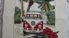 Dekostoff , Gobellinstoff Bus, Bulli, VW Original 48 x 48 cm I