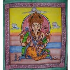 Buddha-Ganesha-Shiwa Motive - Indische Baumwoll Tagesdecken 210x240 cm