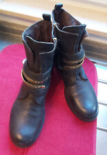 Schwarze Echt-Lederstiefel*MANILA GRACE*Made in Italy*Gr. 40*Robustes Leder
