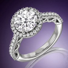 Damen 14k Weißgold Ring Lab