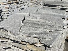 5m2Polygonalplatten Gneis BodenWand Hofplatten SilberGrau BruchsteinSteinplatten